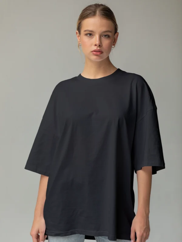 Womens Black Oversized T-shirt_03