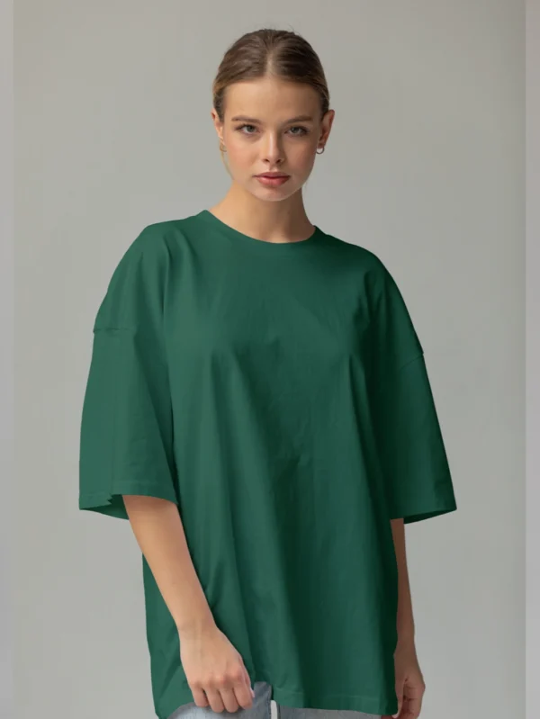 Womens Green Oversized T-shirt_03