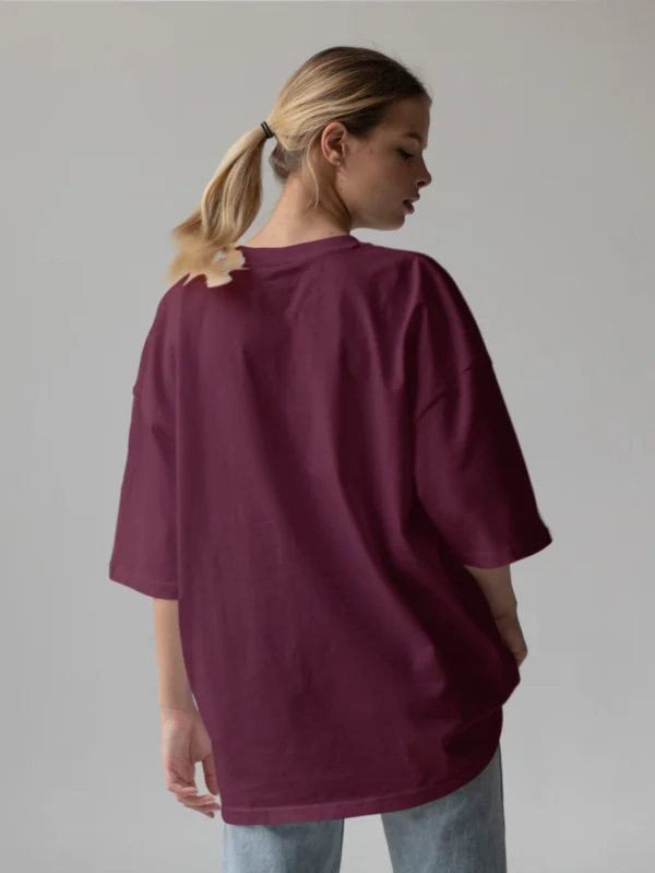 Women’s Maroon Oversized T-shirt - Image 2