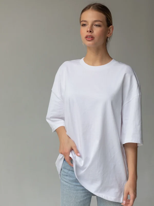 Women’s White Oversized T-shirt - Image 1