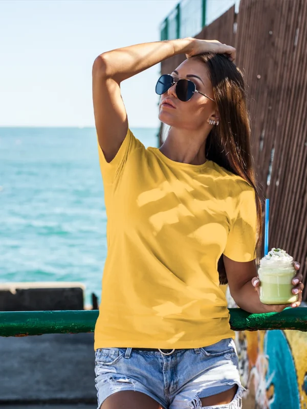 Women’s Mustard Yellow Classic T-shirt - Image 1