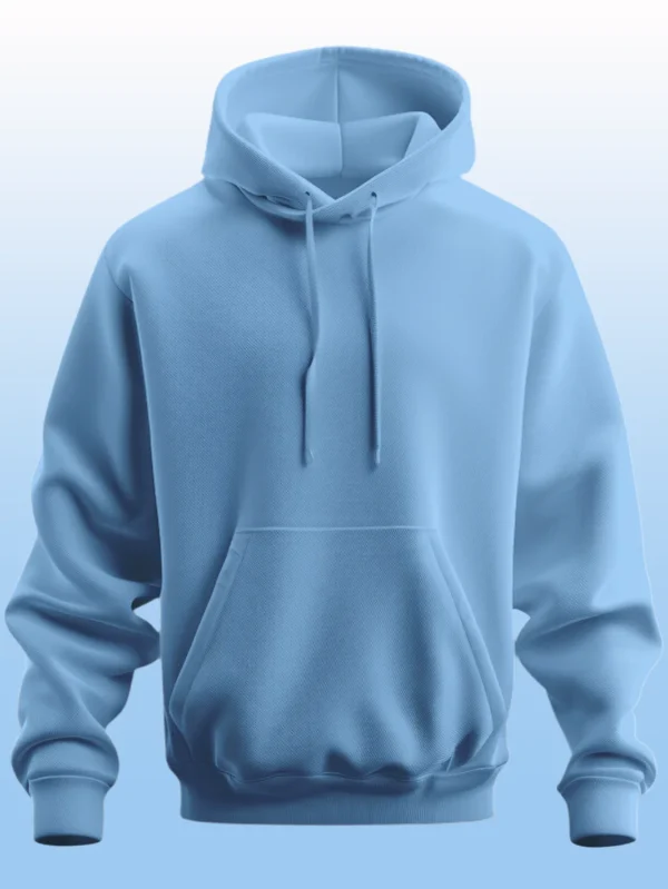 Men’s Solid Baby Blue Hoodie - Image 1