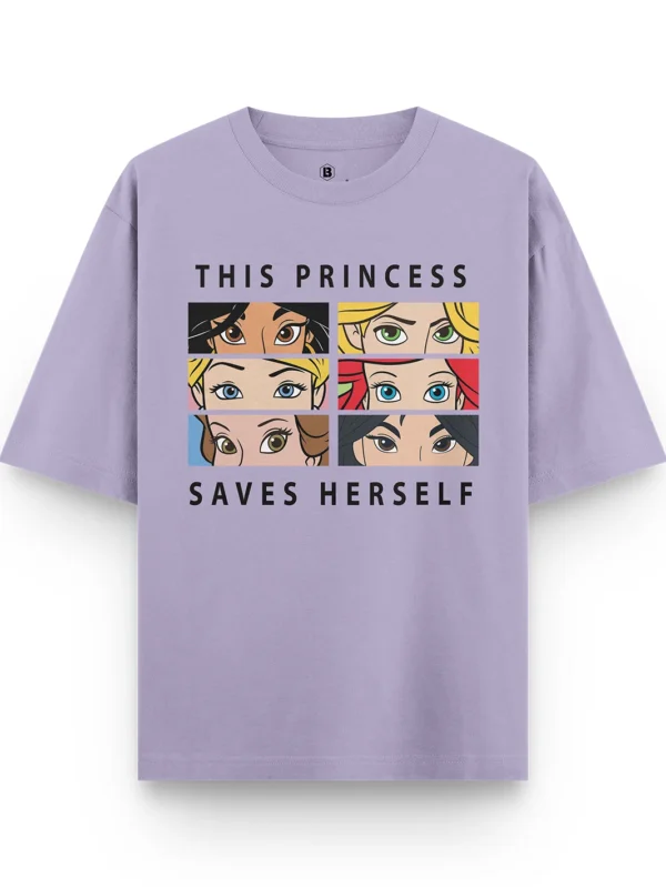 Princess Saves Herself Oversized T-shirt - Image 1