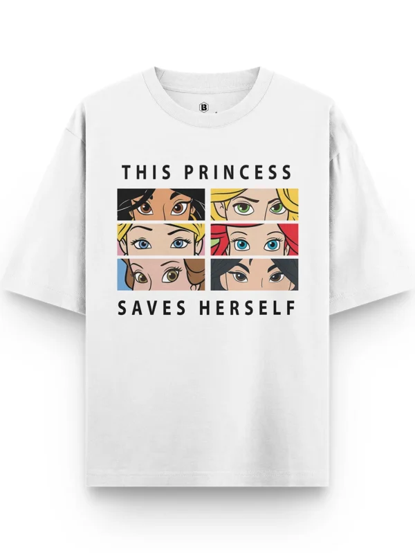 Princess Saves Herself Oversized T-shirt - Image 2