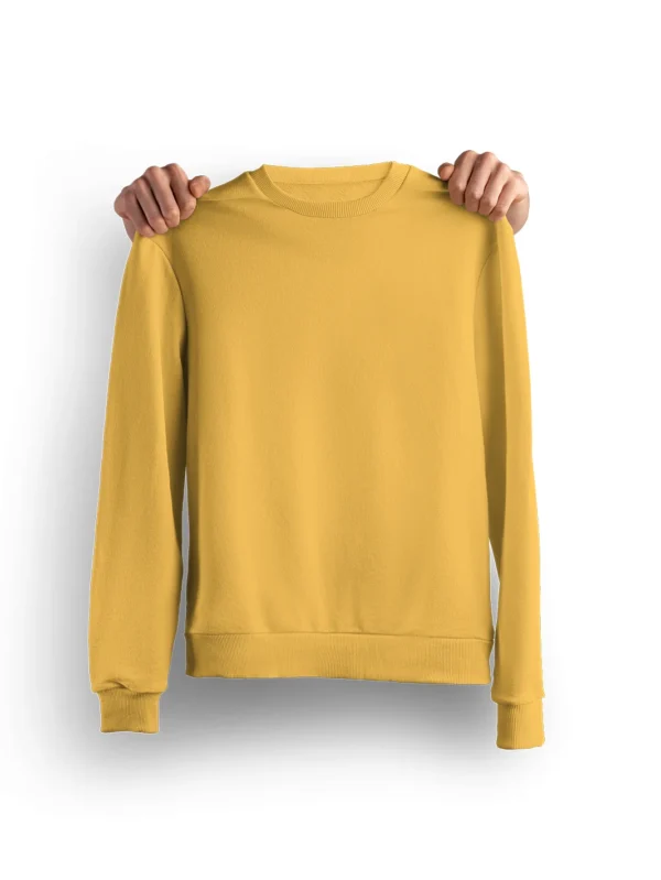 Men’s Solid Yellow Sweatshirt - Image 1