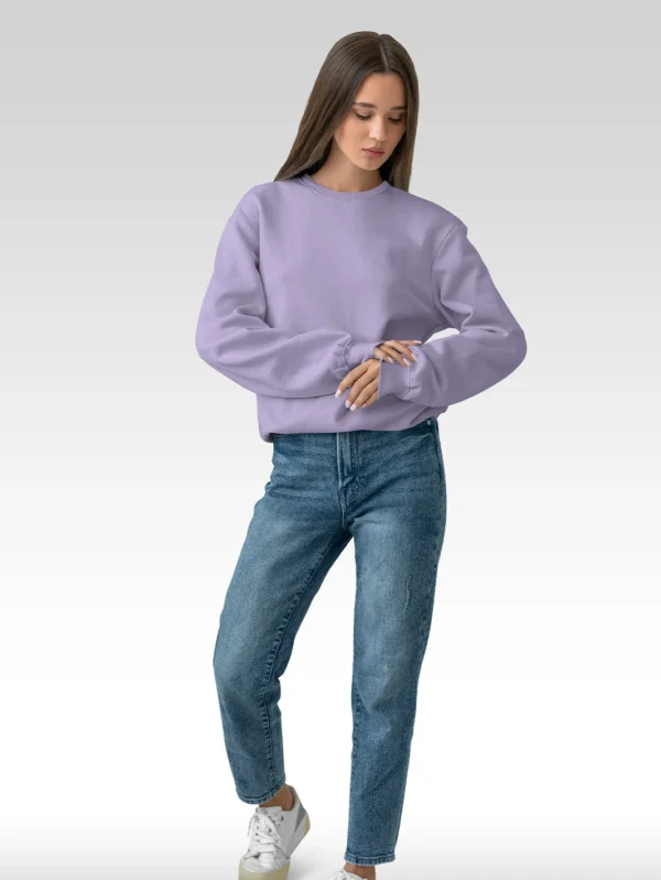 Women’s Solid Lavender Sweatshirt - Image 1