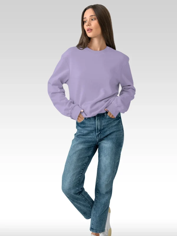 Women’s Solid Lavender Sweatshirt - Image 2