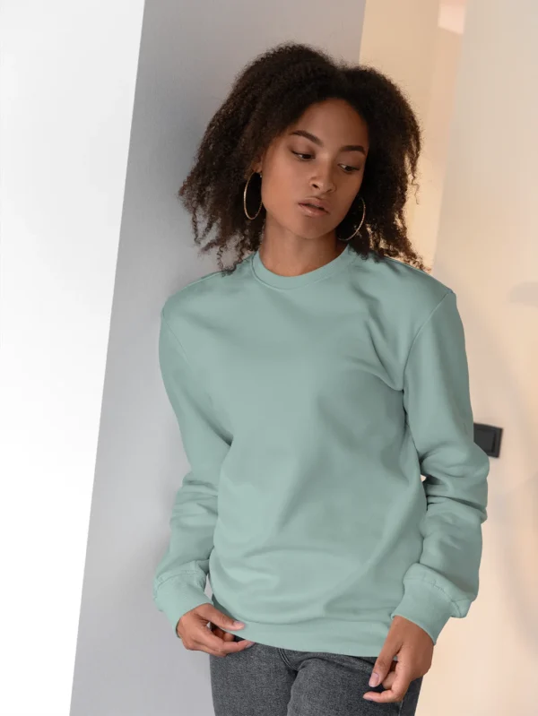 Women’s Solid Mint Sweatshirt - Image 3