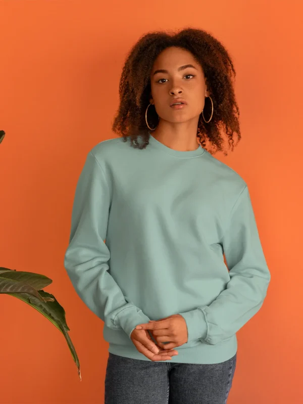 Women’s Solid Mint Sweatshirt - Image 2