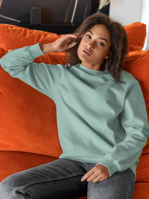 Women’s Solid Mint Sweatshirt - Image 1