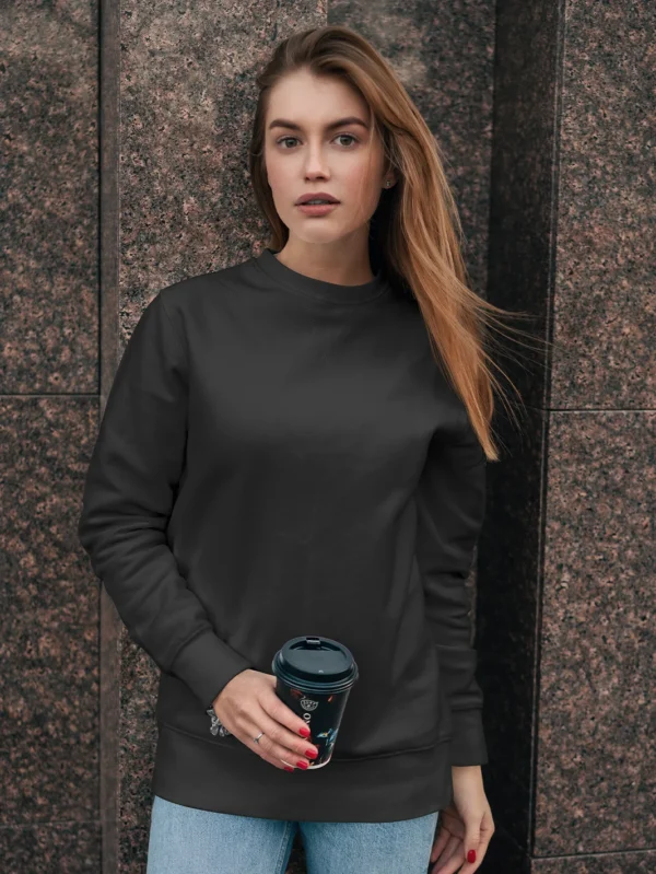 Women’s Solid Black Sweatshirt - Image 1