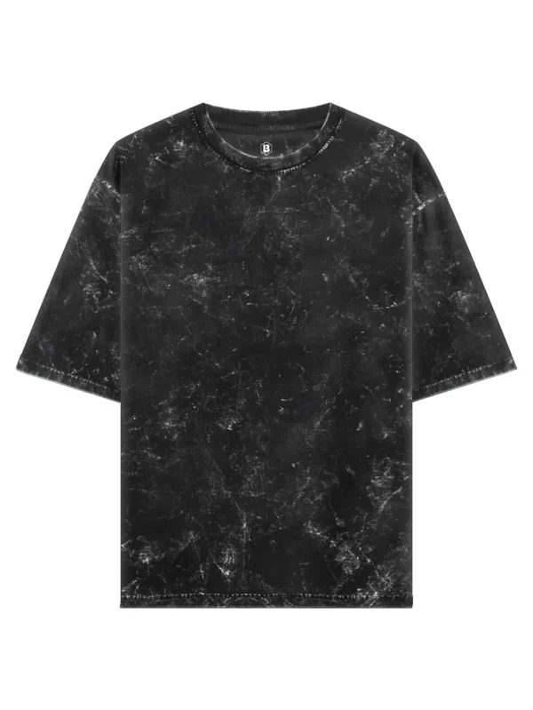 Black Acid Wash Oversized T-shirt - Image 1
