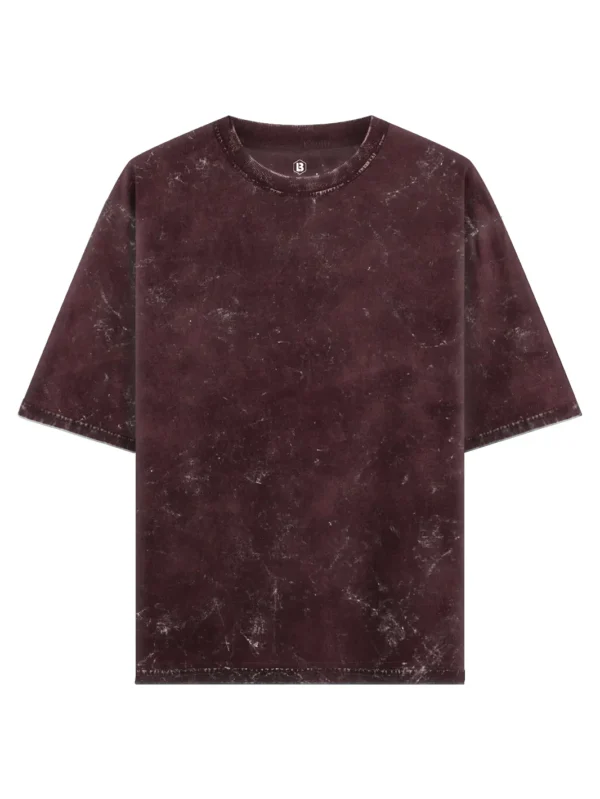 Maroon Acid Wash Oversized T-shirt - Image 1