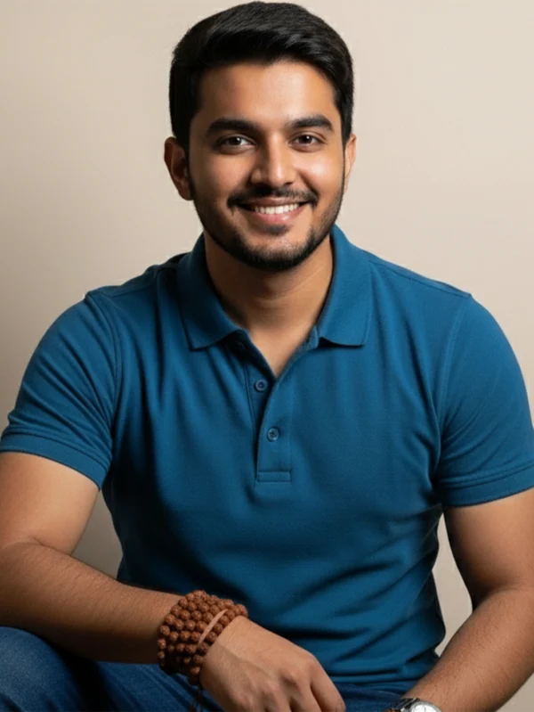 Men's Petrol Blue Polo T-shirt - Image 2