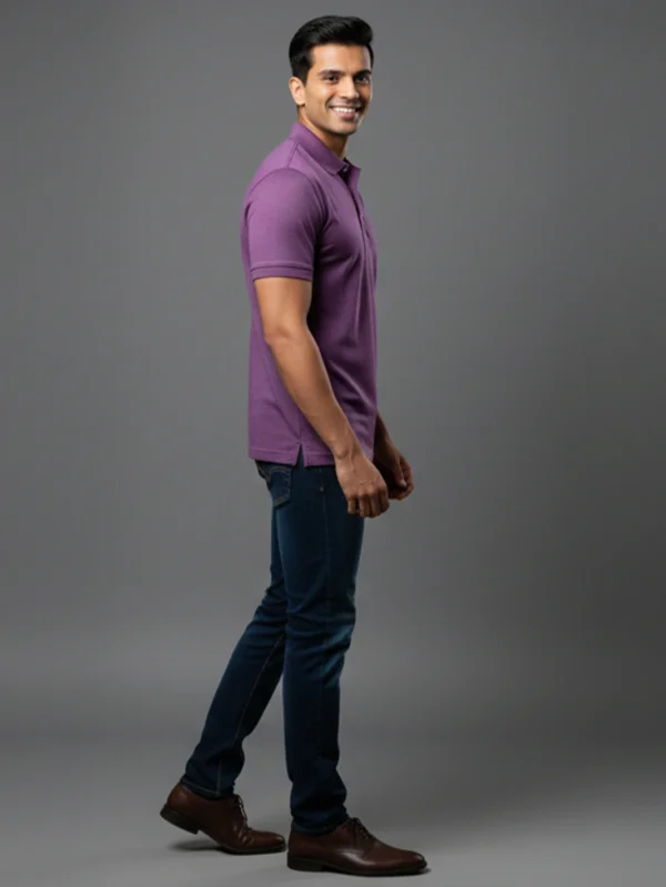 Men’s Purple Polo T-shirt - Image 3