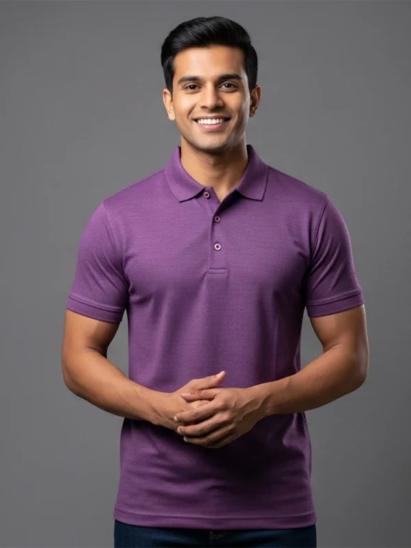 Men’s Purple Polo T-shirt - Image 1