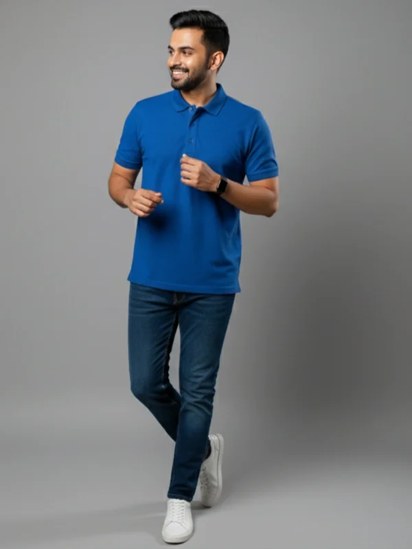Men’s Royal Blue Polo T-shirt - Image 5