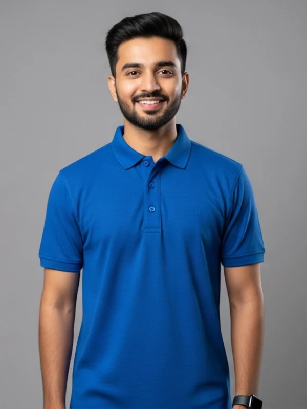 Men’s Royal Blue Polo T-shirt - Image 3