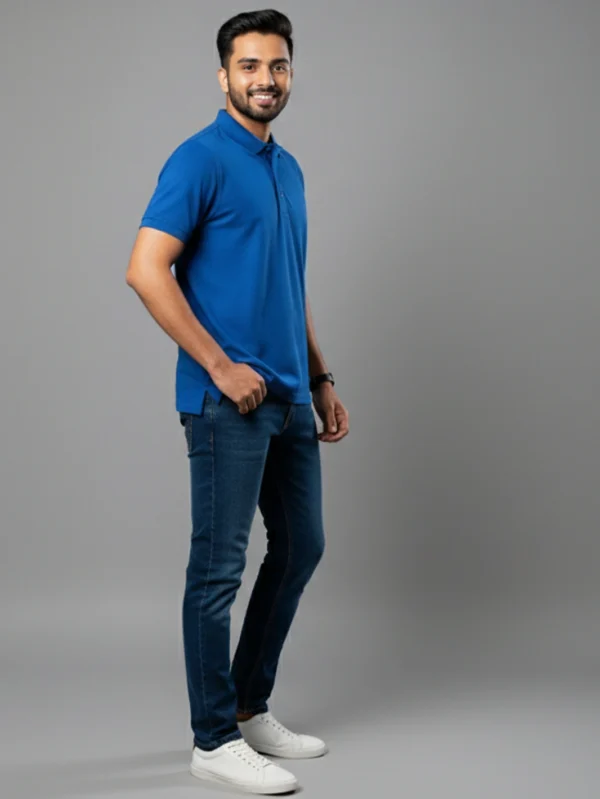Men’s Royal Blue Polo T-shirt - Image 2