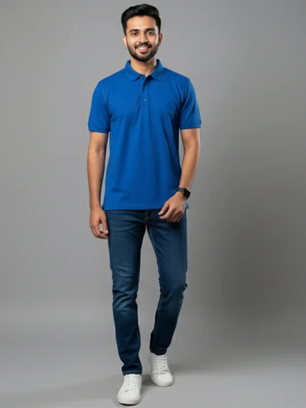 Men’s Royal Blue Polo T-shirt - Image 1