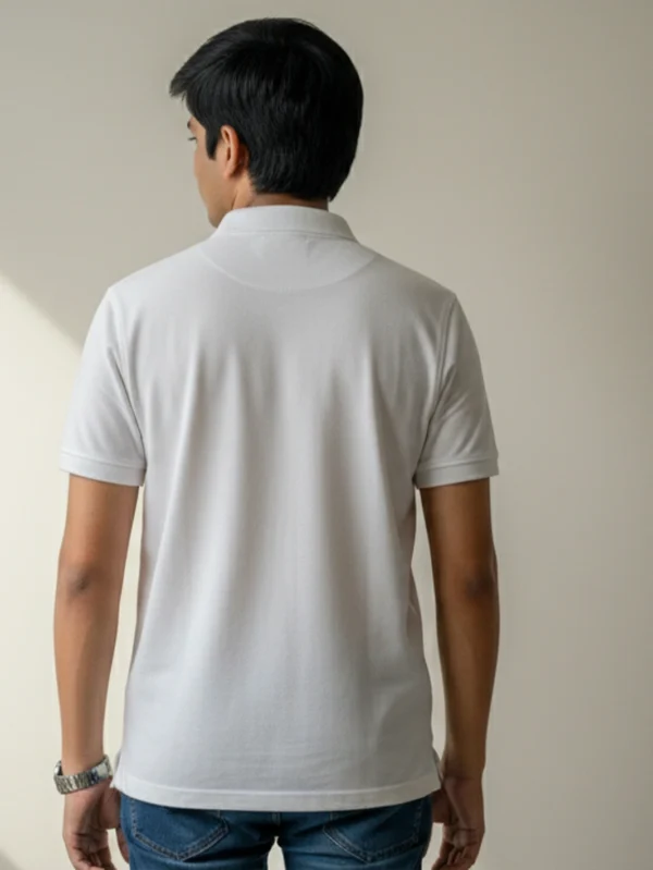 Men’s White Polo T-shirt - Image 3