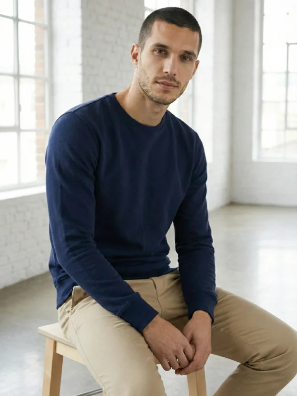 Men’s Navy Blue Sweatshirt - Image 1