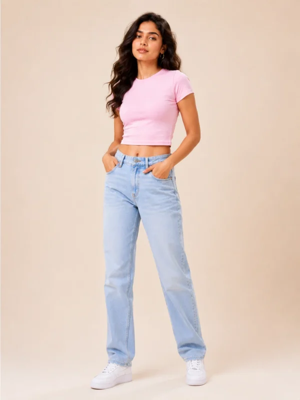 Light Pink Baby Tee For Women - Image 4