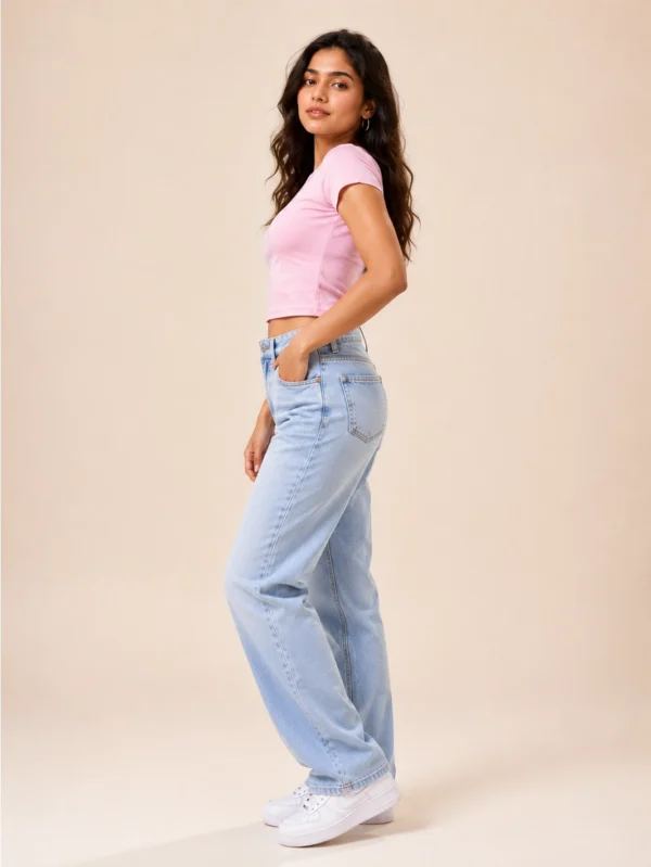 Light Pink Baby Tee For Women - Image 2