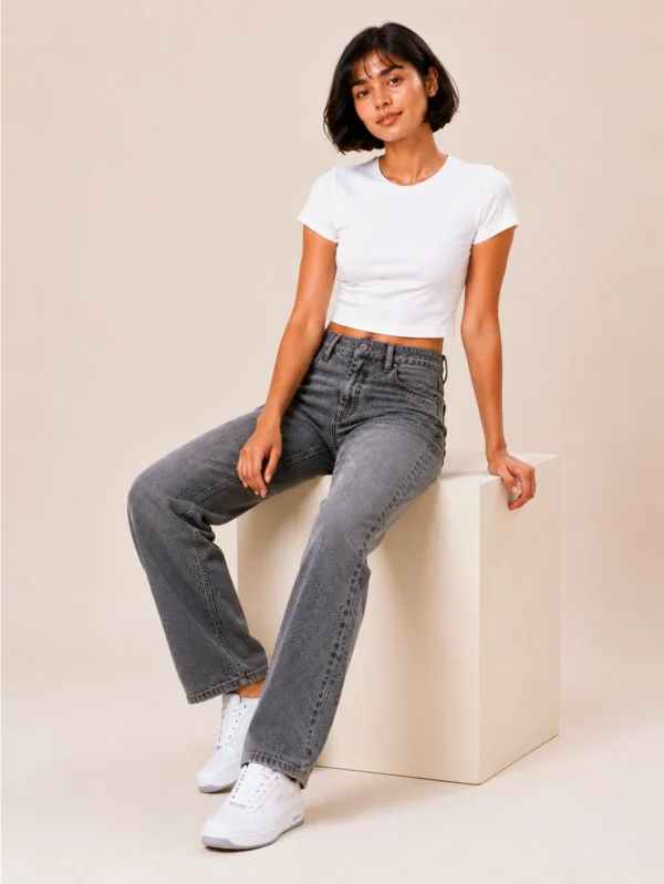 White Baby Tee For Women - Image 4