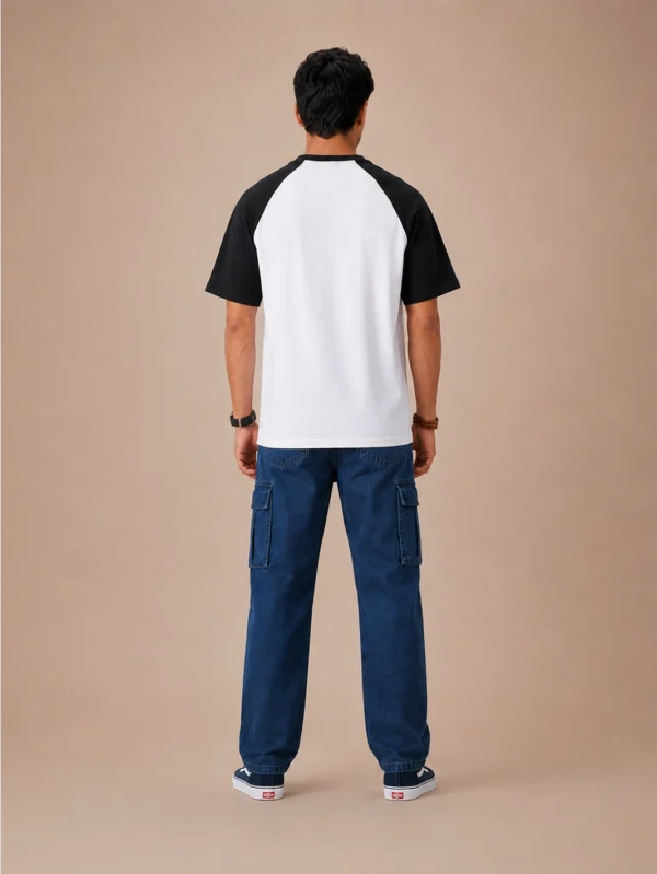 Black White Oversized Raglan T-Shirt - Image 4