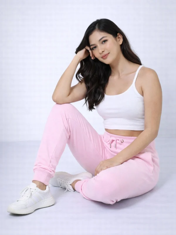 Women's Light Pink Joggers - Image 3