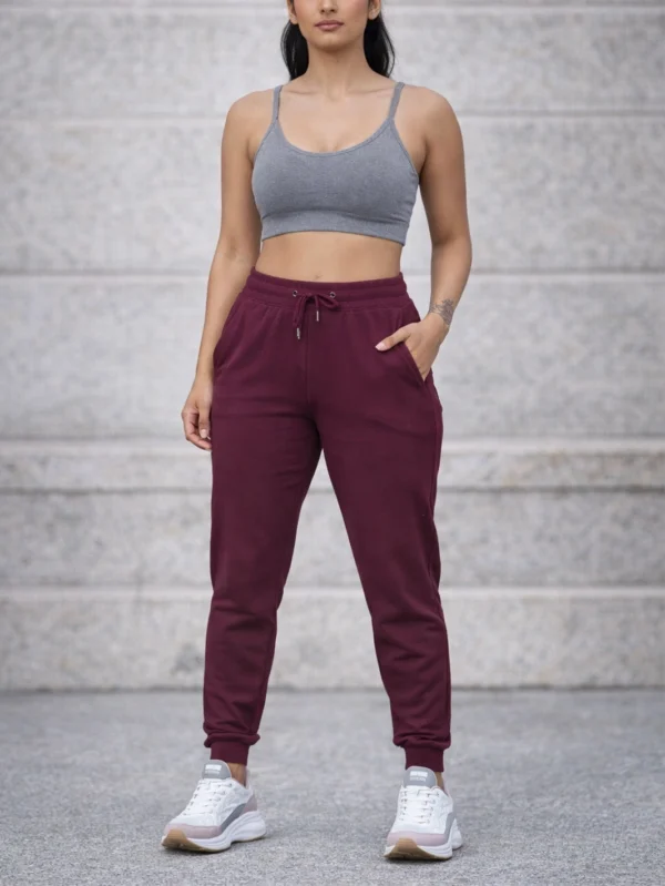 Women's Maroon Joggers - Image 1