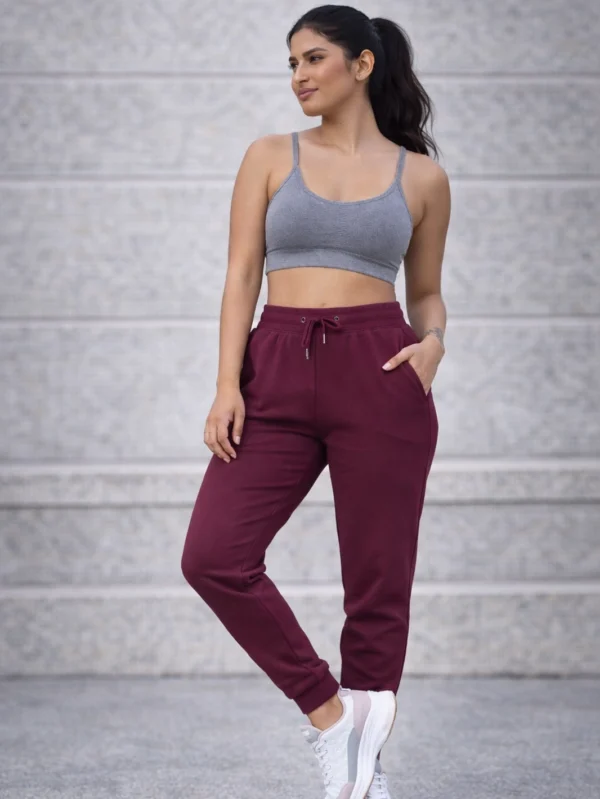 Women's Maroon Joggers - Image 4