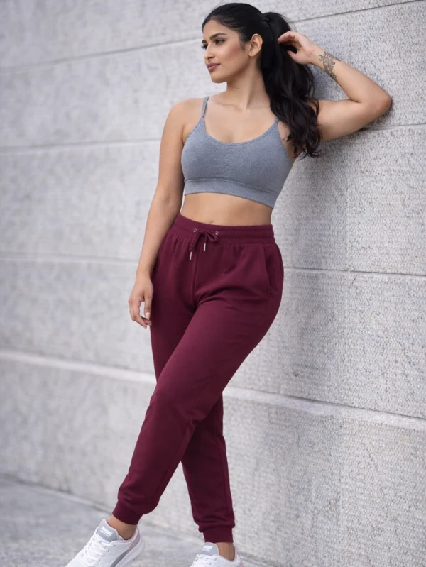 Women's Maroon Joggers - Image 3