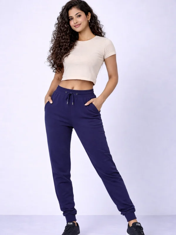 Women's Navy Blue Joggers - Image 1
