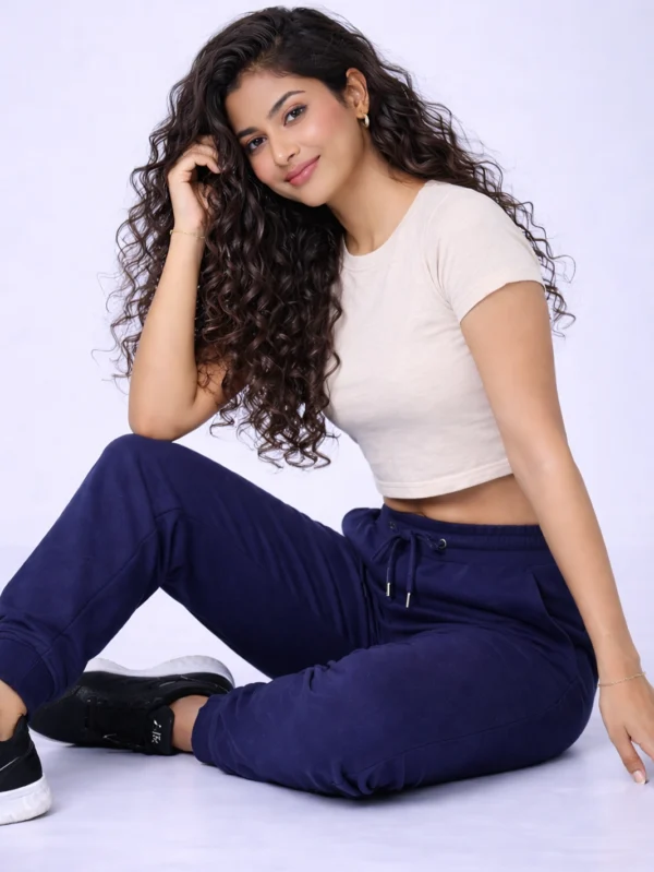 Women's Navy Blue Joggers - Image 3