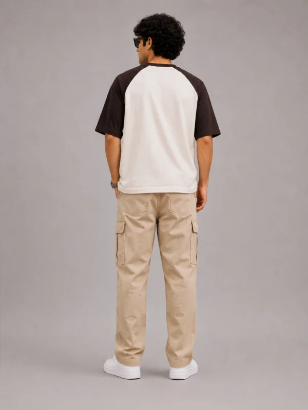 Brown Off White Oversized Raglan T-Shirt - Image 3