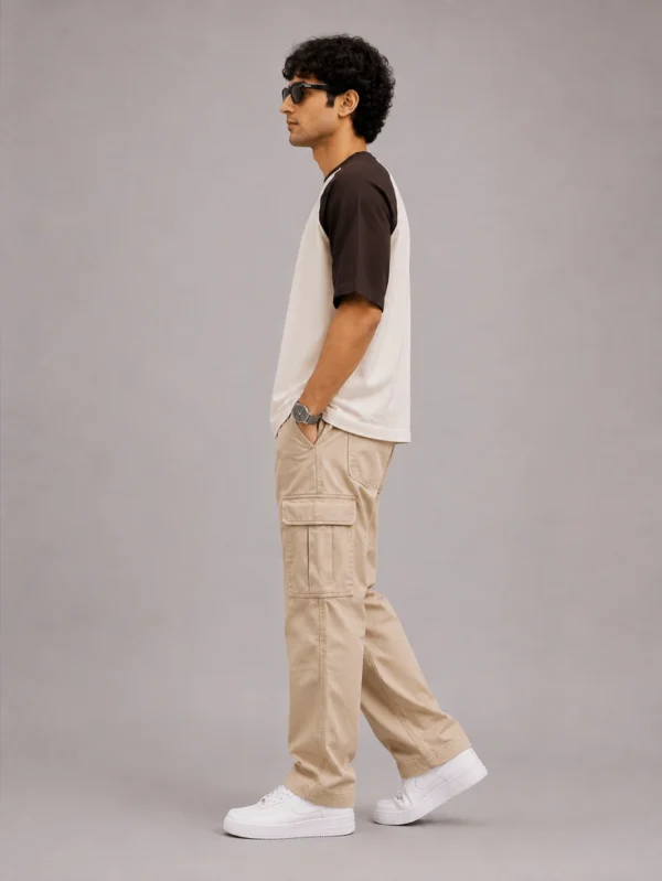 Brown Off White Oversized Raglan T-Shirt - Image 4