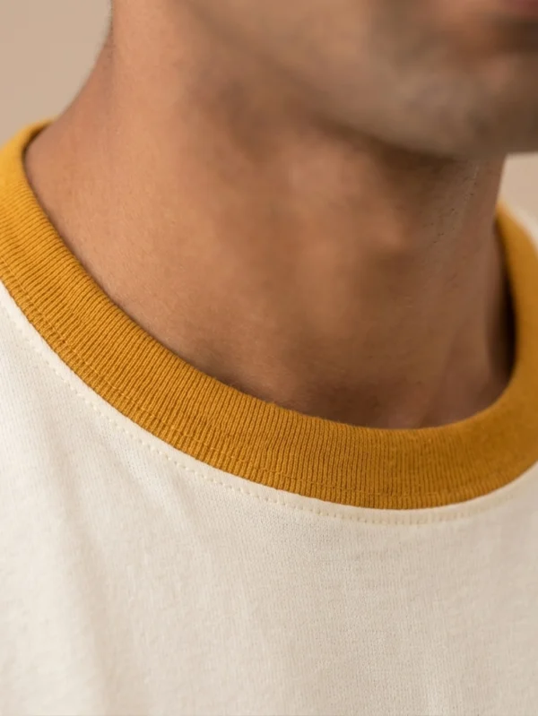 Classic Mustard & Off White Ringer T-shirt - Image 6