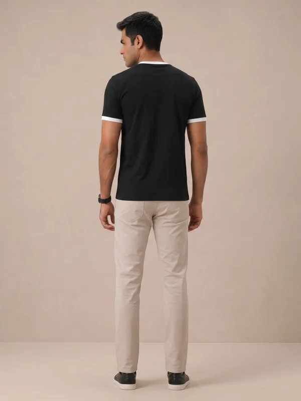 Classic White & Black Ringer T-shirt - Image 3