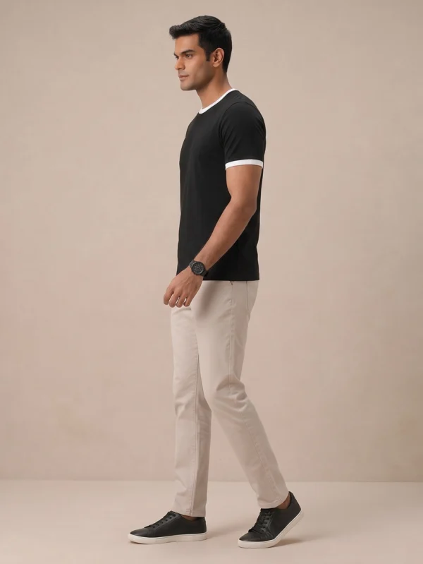 Classic White & Black Ringer T-shirt - Image 2