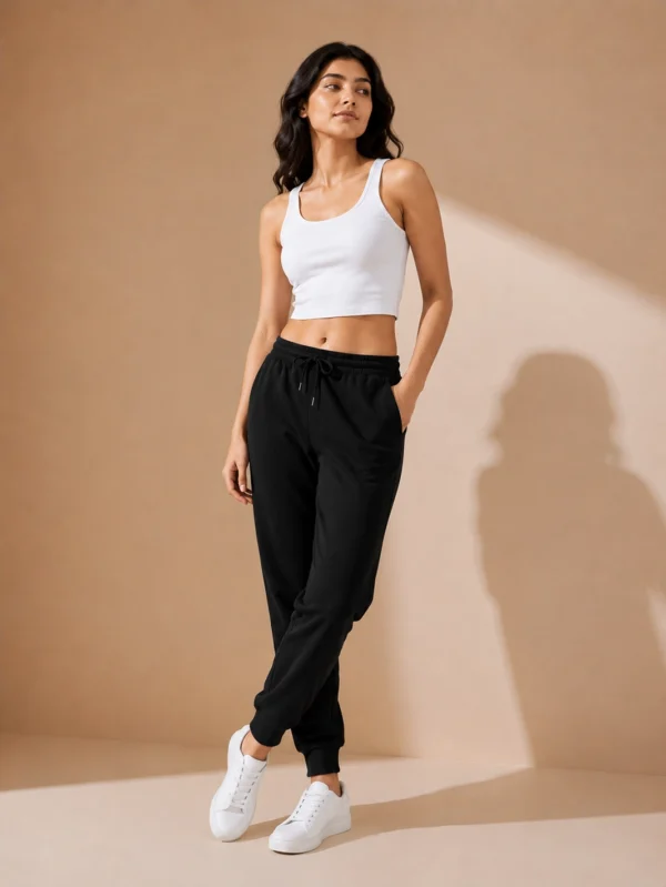 Women's Black Joggers - Image 1