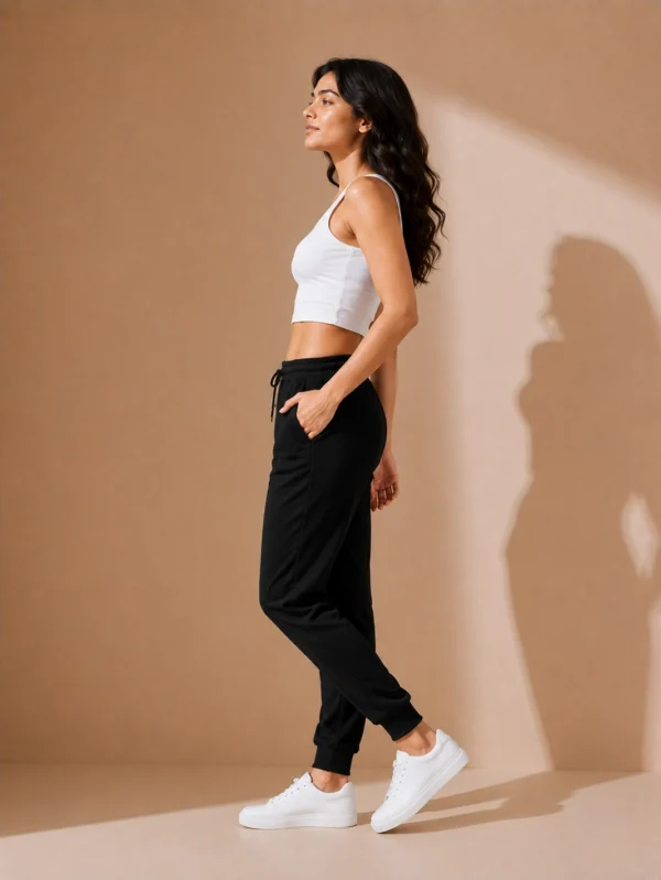 Women's Black Joggers - Image 2