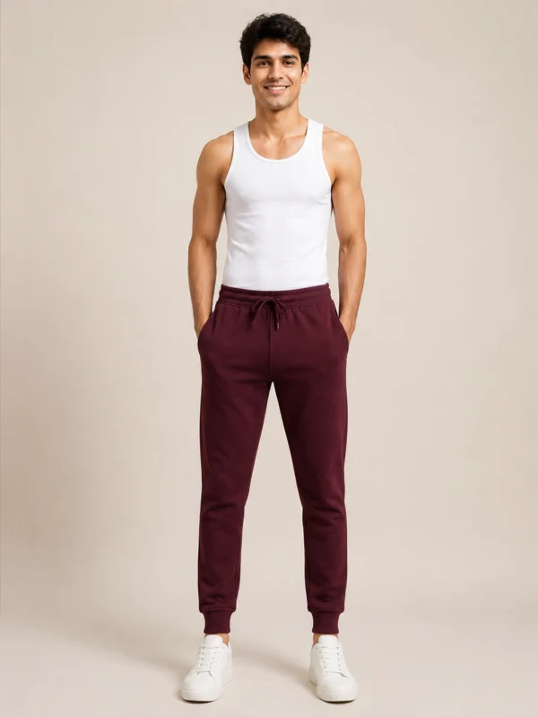 Men's Maroon Joggers - Image 1