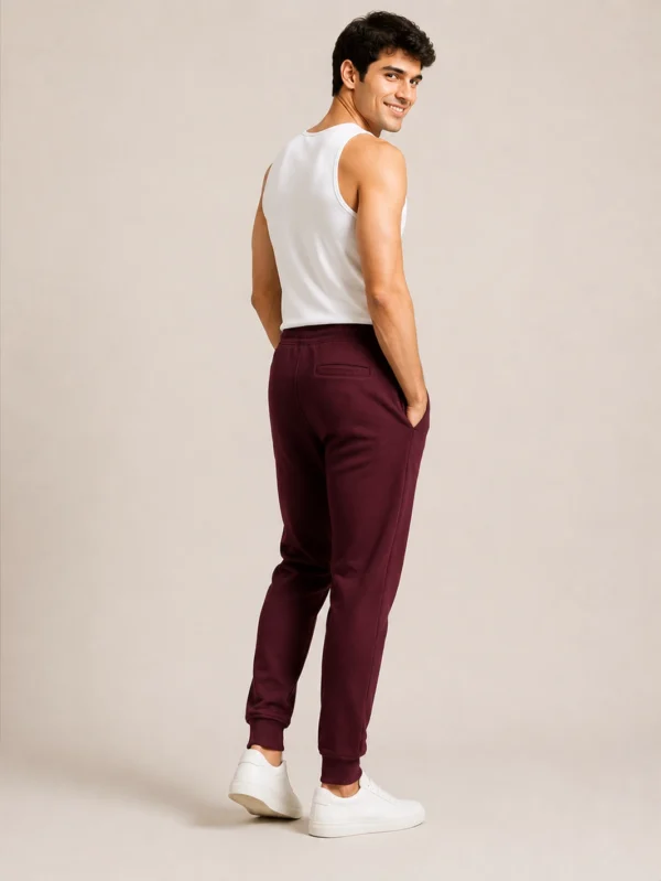 Men's Maroon Joggers - Image 4