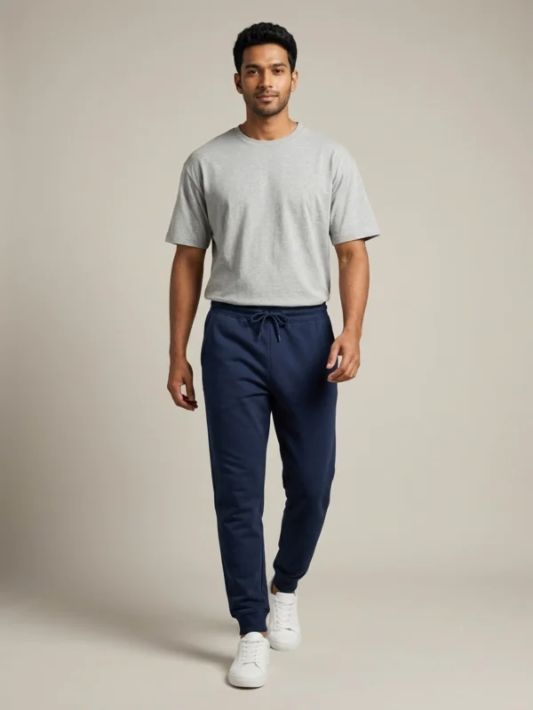 Men's Navy Blue Joggers - Image 4