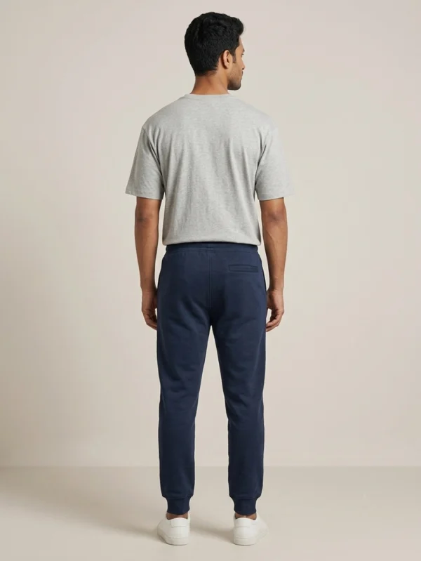 Men's Navy Blue Joggers - Image 3