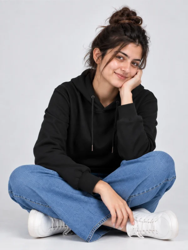 Women’s Black Hoodie - Image 5