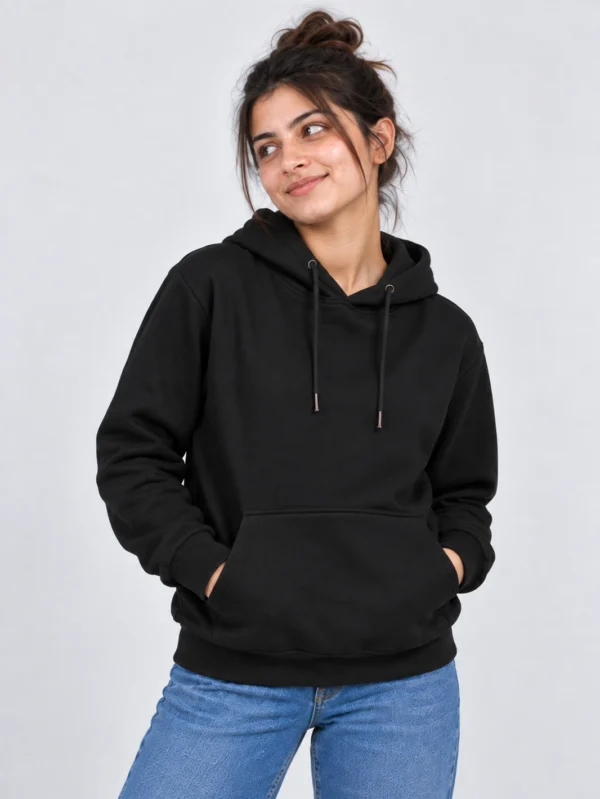 Women’s Black Hoodie - Image 3