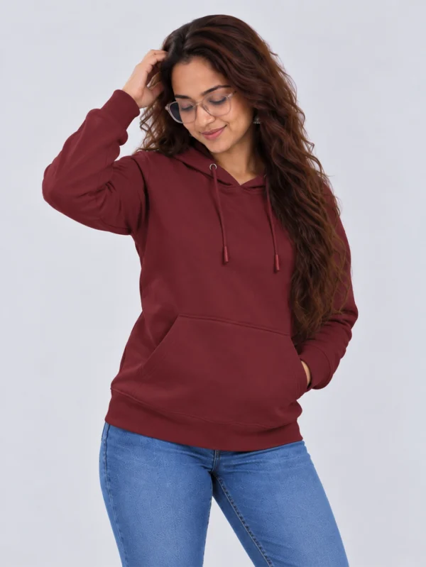 Women’s Maroon Hoodie - Image 3